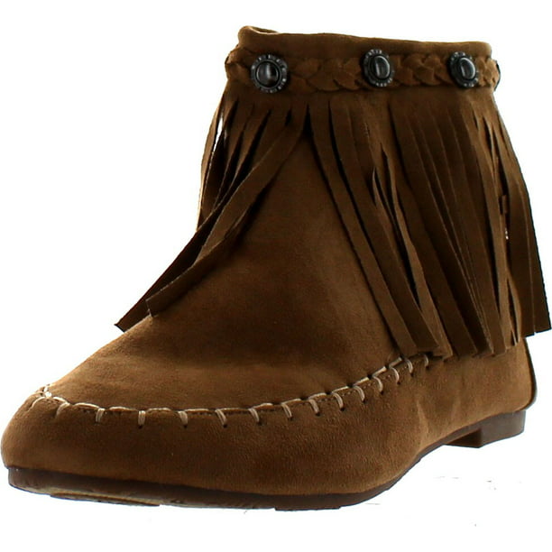 NEW Women's Fashion Zip Fringe Round Toe Wedge Ankle Booties Shoes Size 6-10
